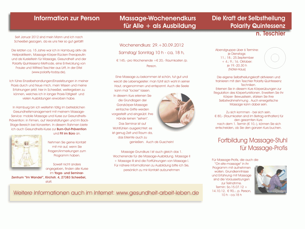 Folder Kurs Herbst 2012 3 Aktuelles Kursprogramm