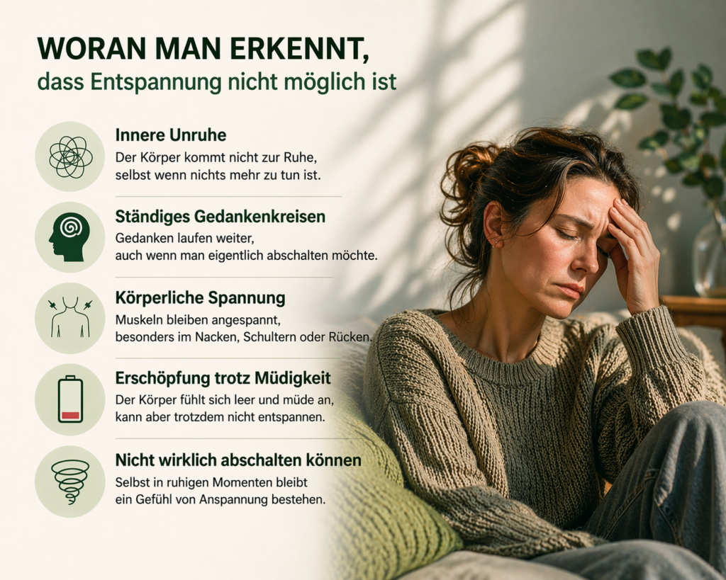 Entspannung nicht möglich – Anzeichen im Nervensystem und Körper