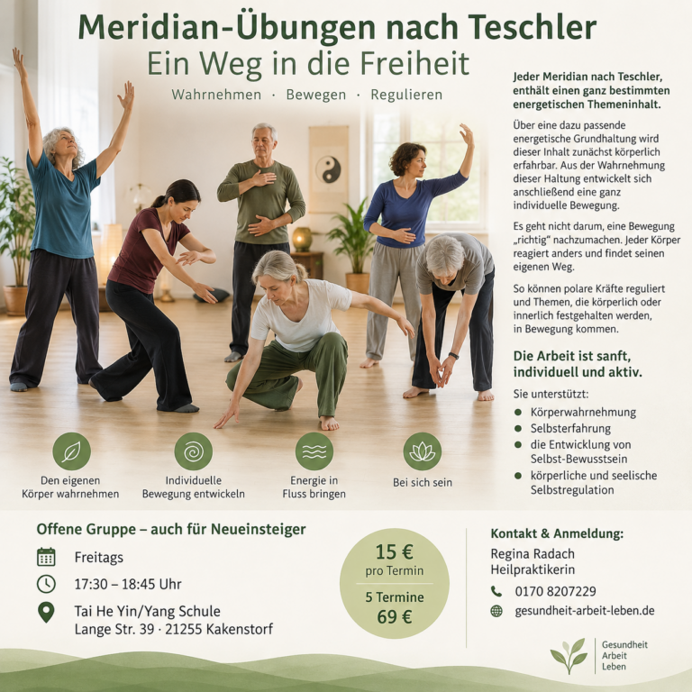 Meridian-Übungen nach Teschler in Kakenstorf mit Teilnehmern in individuellen Bewegungen